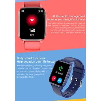 2021 Нов GW24 Smart Watch За мъже 1,69-инчов Екран, Bluetooth Smartwatch За жени Фитнес Спортни Часовници За Android и IOS Телефон