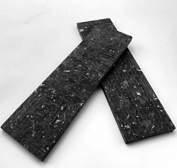2 елемента Сребърен Прах, Фолио Компресия Кръпка Табела за DIY Дръжката на Ножа Материал CF карбон Черен Мрамор със смола 135X40X4mm