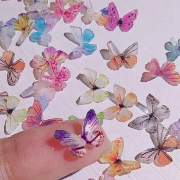 10/30pcs 3D Butterfly Nail Decoration Jewelry Blue Pink Цветна Украса на Пеперудата, за САМ маникюр Extension Аксесоари
