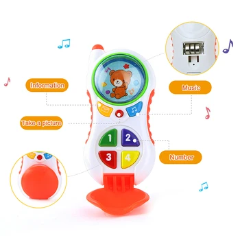 6 Видове Детски Умни Телефони Играчки със Звук и Светкавица Светлина Електронни Играчки Музикален Мобилен Телефон Детски Образователни Играчки, Подаръци За Рожден Ден