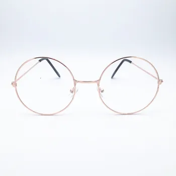 1 БР Старомодни Кръгли Очила, Прозрачни Лещи Мода Злато Кръгла Метална Рамка Очила, Оптични Мъже, Жени Очила Рамка Фалшиви Очила
