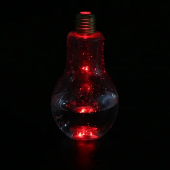 Новият Годишен LED Светещи Топчета Бутилки за Вода Кратко Сладък Млечен Сок Крушки Чаша Херметически Сребро Злато Пластмасови Лампи Нов Творчески
