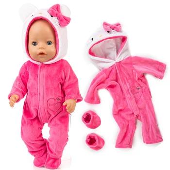New Baby born кукла clothes 18 инча синьо и розово червен Детски дрехи kitties еднорози кукли подаръци за деца коледен подарък