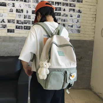 Дами Раница Момиче Корейски Стил Черен Морската Стила на Ученическите чанти за Тийнейджъри Mochila Feminina Женски Раница, Чанта Bookbags