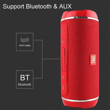 10 W Безжична слушалка Bluetooth Водоустойчив Стерео Бас USB/TF/AUX, MP3 Портативен Музикален Плейър