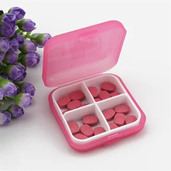 Caixas Organizadora Mini 4 Slots Portable Хапчета Box Drug Medicine Case Organizer Пластмасова Кутия За Съхранение На Almacenamiento #632