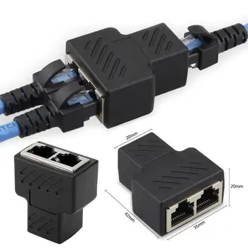 LAN Кабел Ethernet Адаптер 1 До 2 Way LAN RJ-45 Продължавам Сплитер за да се Свържете Интернет Кабела 1 Вход, 2 Изхода