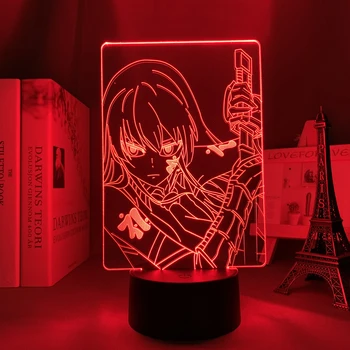 Аниме Akame Ga Убие Led Light for Спалня Декор Night Light Kids Children Birthday Gift Manga Akame Ga Убие 3d Лампа Нощна