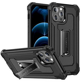 Mecha Armor Калъф за телефон iPhone X XS 12 Pro Max Mini 11 Pro XR XS MAX Plus SE 2020 устойчив на удари Притежателя влакчета Наполовина е увита калъф