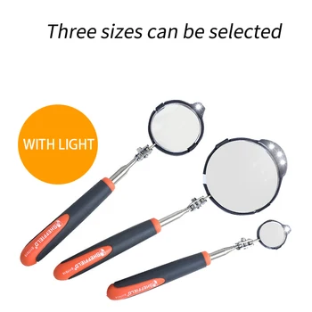 1pc Car Telescopic Inspection Lens Inspection Кръг 360° Mirror Repair Tool, With Lighting, Used For Dim Night Scene Inspection