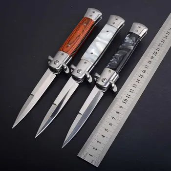 SeeMoonsPEGASI CS нокът нож бърз сгъваем нож 440C акрилна дървена дръжка джобен сгъваем нож на къмпинг, лов и оцеляване EDC