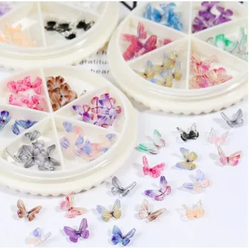 30 БР./Колелото на 3D Цветни Триизмерни пеперуди Чар на Ноктите Кристали Бижута Pixie Декорации DIY Маникюр AB