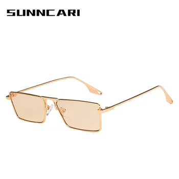 Реколта Steampunk Слънчеви Очила Мъжете 2021 Ретро Метални Квадратни Очила Модната Марка Слънчеви Очила Малък Стил Нюанси За жени