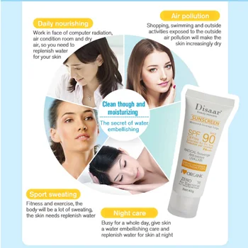 Слънцезащитен крем за Лице и тяло Избелващ Слънцезащитен Крем Sunblock Skin Protective Cream Anti-Aging Oil-control Moisturizing SPF90PA++