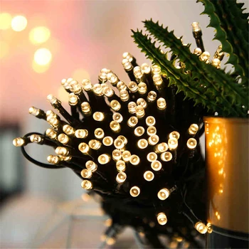 LED Solar Garden Light Garland Открито Patio Decoration Solar Energy Фея Светлини String Wedding Decor Christmas Lights