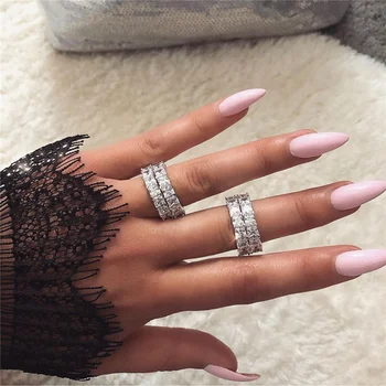 7 стил на Марката в Момента пръстен 925 сребро обещание Лаборатория Диамант Cz Диамантен годежен пръстен, пръстени за жени, мъже Партия Бижута