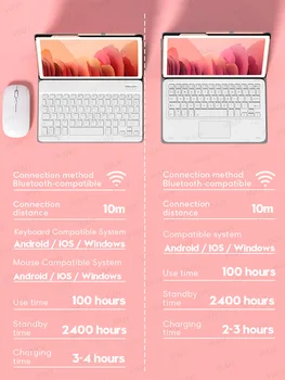 Клавиатура Мишка Калъф за Samsung Tab S6 Lite Funda Tablet За Samsung Galaxy Tab A7 2020 S6 S7 S5e S4 A 2019 2016 10.1 2018 Капак