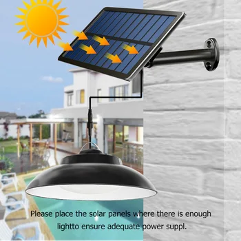 48 LED Слънчев Окачен Лампа Водоустойчив Открит Вътрешен Окачен Навес Светлини за Градината Двор Двор Двор на Ферма