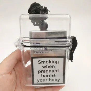 Прозрачен Водоустойчив Портсигар с Черна памучна връв Портсигар за Запалката на Цигари, Мобилен телефон