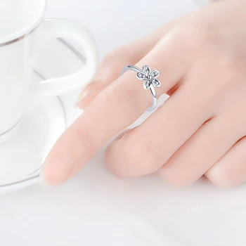 Octbyna Silver Color Wedding Daisy Flower Fine Ring За жени 