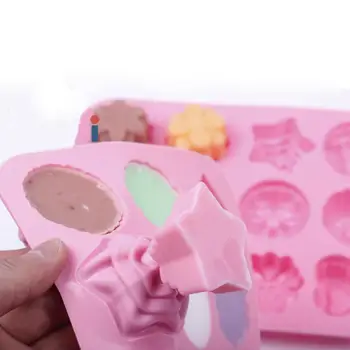 Творчески 2 В 1soap Мухъл Силиконови Форми За Печене на кекс Силиконови Форми за Торта 3D Форми във формата на цвете Бонбони, Сапун Мухъл Инструменти За Производство на DIY