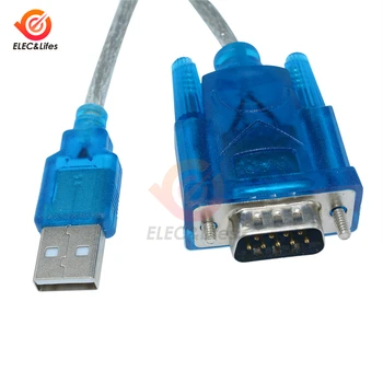 1бр USB 2.0 към Серийния Порт RS232 9 Пинов Кабел DB9 Сериен COM Порт, Адаптер Преобразувател Конектор
