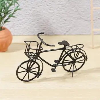1:12 Мащаба Черен Метал Дамски Велосипед С Кошница Tumdee Градина 1:12 Велосипед Детски Кукли За Деца под Наем Къща Куклен T O3P4