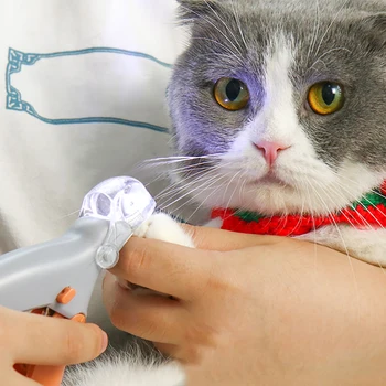 Професионален Пет Нокти Clipper Ножици Пет Cat Dog Нокти Пръсти Claw Clippers Ножици LED Машинка За Нокти за Животни Pet Supplie