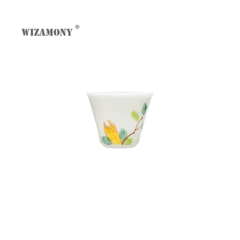 WIZAMONY white ceramic hand-painted tea cup smell cup white porcelain собственоръчно кунг фу tea set single master tea cup bowl