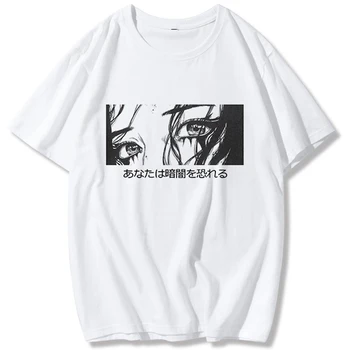 E21 Weinen Druck T-Shirt frauen Върховете Japanischen Аниме Lose Mode Vintage T-Shirt Mujer Camisetas