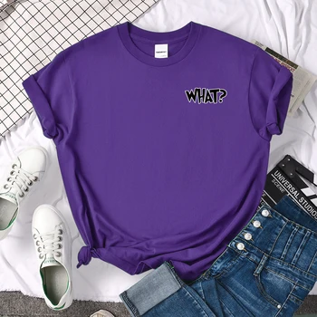 Черно на Английската Дума What Printing Women ' s T Тениски Street Cool T Тениски Sport Soft Tees Тениски Creative S-XXXL Womens T Shirt