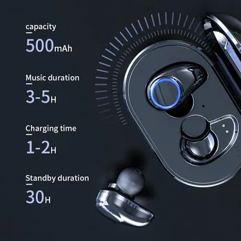 A1 TWS Wireless Bluetooth 5.0 Binaural Слушалки Вызывные Слушалки С зарядно устройство Скоростна стерео слушалки за HUAWEI iPhone XIAOMI