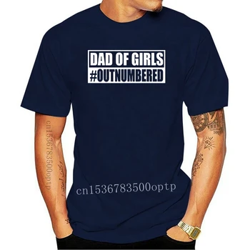 Мъжки Dad of Girls #Outnumbered T-shirt Бащи Ден Gift