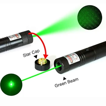 Зелен Лазерен показалец височина Мощен Лазерен мерник на 1000 м 532 nm 5 Mw устройство Регулируем Фокус Лазер 303 лазерен факел комплект