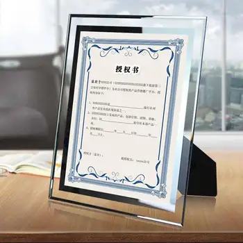 Кристален Фоторамка Класически Минималистичен Настолна Рамка За Снимка За Рамка Crystal Glass Certificate Frame