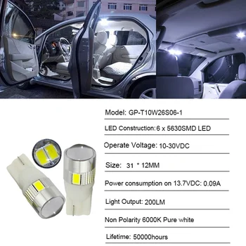 T10 5630 чип W5W high lumen добро качество на бял жълт син червен амбър зелен за най-добра цена led страна 194 автомобилни led лампи