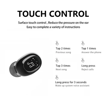 Bluetooth слушалка Спорт Моно Открит Bluetooth 5.0 единична слушалки слушалки с микрофон 9D Водоустойчив Стерео Мини Безжична