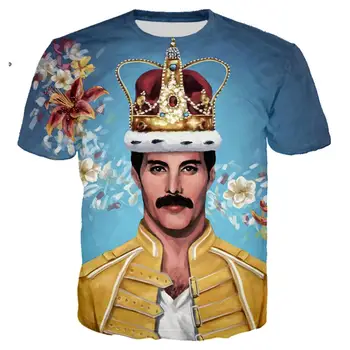 3D принт Queen Band Freddie Mercury тениска Rock tshirt на Мъже, Жени Ежедневни градинска облекло за хип-хоп дрехи harajuku Върховете Camiseta hombre