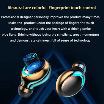 Oringinal F9-V5.0 Bluetooth 5.0 Слушалки TWS Fingerprint Touch HiFi Слушалки Стерео Слушалки в ушите Безжични Слушалки за спорт