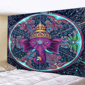 Цветен модел слон гоблен 3d мозайка бохо хипи монтиране на украса мандала тъкан килим дневна спалня декорация