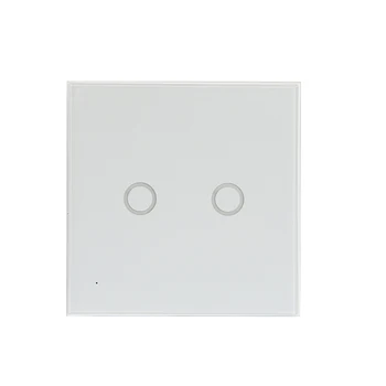 НЕО Coolcam Wifi 2 Gang Wall Mount Light Switch Glass Touch Panel Smart Home Светлини Switch EU Standard