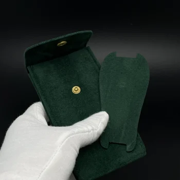 Топ чехъл Green Watch bag Оригинален Защитен Джоб фланелевый Калъф Часовници Джобове Зелени Чанта за Съхранение, за да GMT box
