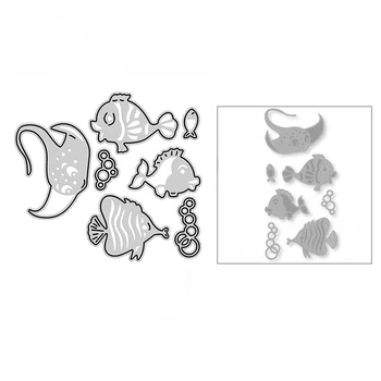 Нов 2021 Тропически Риби САМ Занаятите Рязане на Метал Умира за Scrapbooking и изработване на Карти Мехурчета Декоративно Щамповане на Мухъл Няма Печати