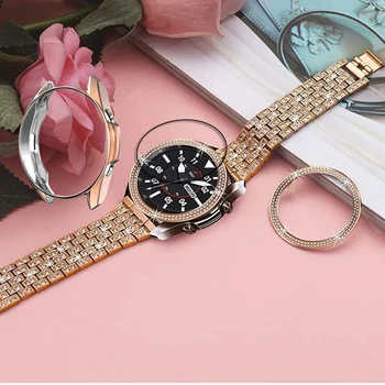 За Galaxy Watch Band 3 45 мм 41 мм защитен пръстен на ръба на + калъф tpu + Закалено стъкло екран Протектор за Samsung watch 3 strp