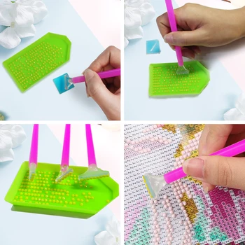 5D Сам Diamond Живопис Tools and Accessories Комплекти for Adults or Kids Cross Stitch Embroidery Pen Tools Set Mosaic Лепило Pen Kit