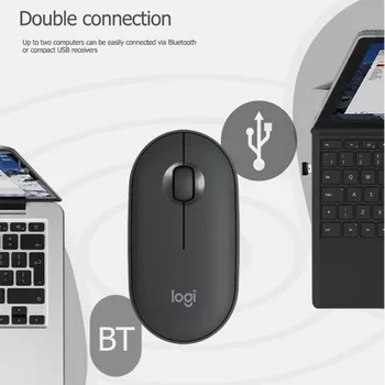 Logitech M350 КАМЪЧЕТО Silent Wireless Bluetooth Mouse 1000DPI Стилен И Лек Преносим, Подходящ за Офис Компютър, Лаптоп
