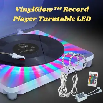 1SET Стандарт-60/80mm VinylGlow Record Player Обръщател LED Full Circle Colorful Aperture Decoration RGB24 Keys Лесна Инсталация