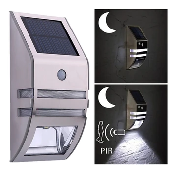 Водоустойчив PIR детектор за Движение-LED Слънчева Светлина От Неръждаема Стомана Външен Градина Двор за Сигурност, с монтиран на стената Лампа