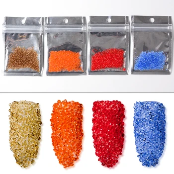 MEET ACROSS 1 Box Multicolor маникюр Bead Кристал for Nails Micro Нокти Crystal Ball 3D маникюр Decorations