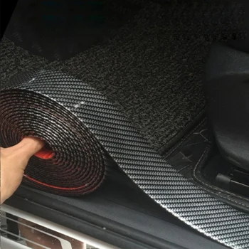 Автомобилни Стикери 5D Carbon Fiber Rubber Стайлинг Door Sill Protector САМ Door Sill Edge Guard Автомобилни Стикери Аксесоари За Полагане на Автомобили